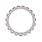 Bezel Set Round Shape Lab Created Ruby Eternity Ring AAAA - Rosec Jewels