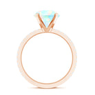 Natural 8mm Ethiopian Rainbow Opal Diamond Engagement Ring with Certificate AAA - Rosec Jewels