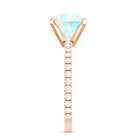 Natural 8mm Ethiopian Rainbow Opal Diamond Engagement Ring with Certificate AAA - Rosec Jewels