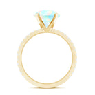 Natural 8mm Ethiopian Rainbow Opal Diamond Engagement Ring with Certificate AAA - Rosec Jewels