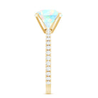 Natural 8mm Ethiopian Rainbow Opal Diamond Engagement Ring with Certificate AAA - Rosec Jewels