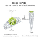 Antique Inspired 2 Carat Peridot Engagement Ring with Diamond AAA - Rosec Jewels