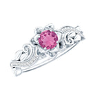 Rosec Jewels-Nature Inspired Pink Tourmaline and Diamond Engagement Ring