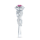 Rosec Jewels-Nature Inspired Pink Tourmaline and Diamond Engagement Ring