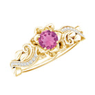 Rosec Jewels-Nature Inspired Pink Tourmaline and Diamond Engagement Ring