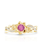 Rosec Jewels-Nature Inspired Pink Tourmaline and Diamond Engagement Ring