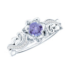 Rosec Jewels-Nature Inspired Tanzanite Engagement Ring with Diamond