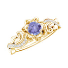 Rosec Jewels-Nature Inspired Tanzanite Engagement Ring with Diamond
