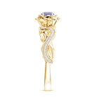 Rosec Jewels-Nature Inspired Tanzanite Engagement Ring with Diamond