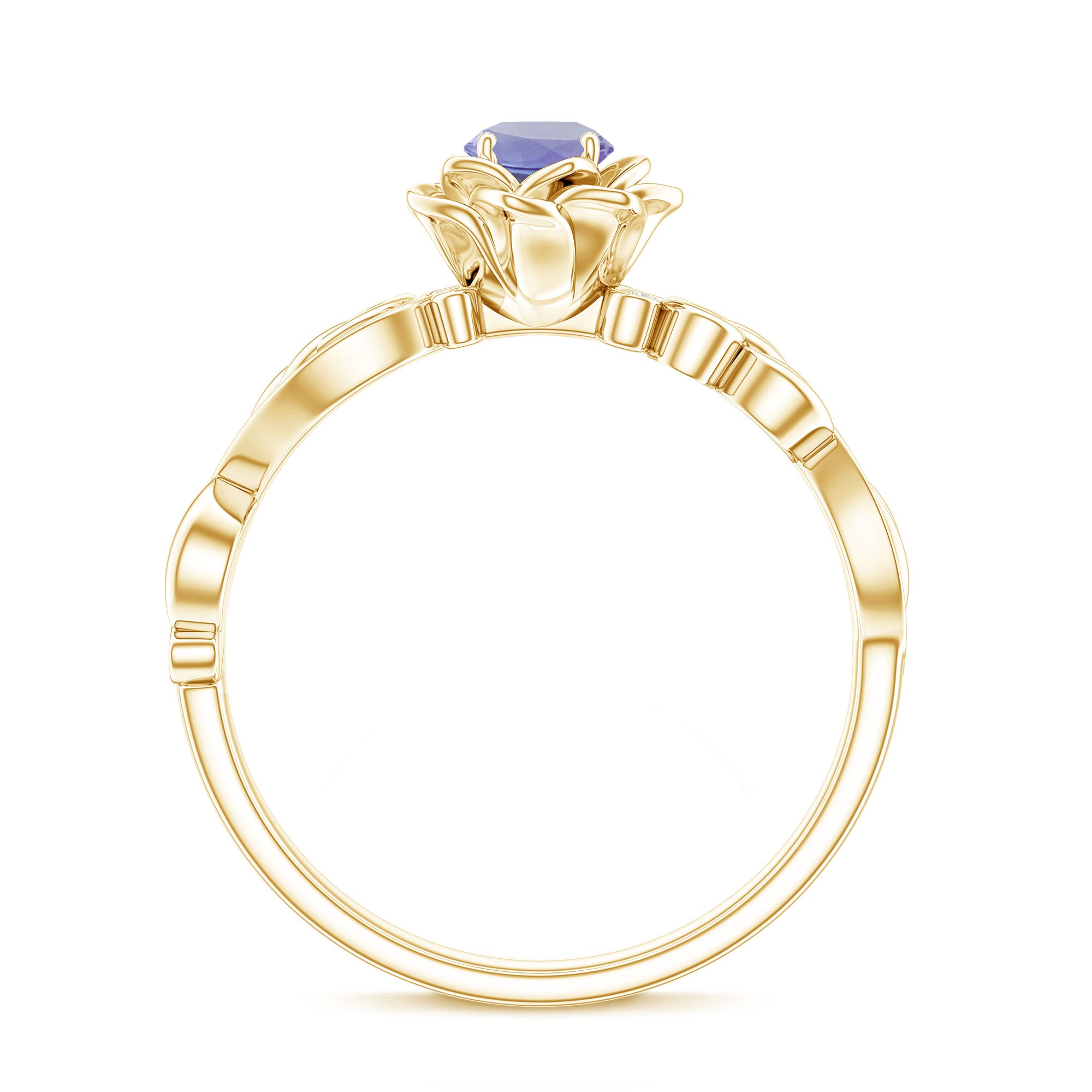 Rosec Jewels-Nature Inspired Tanzanite Engagement Ring with Diamond