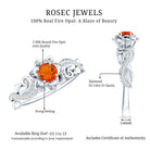 Rosec Jewels-Nature Inspired Fire Opal and Diamond Engagement Ring with Certificate