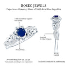 Rosec Jewels-Rose Flower Engagement Ring with Genuine Blue Sapphire and Diamond
