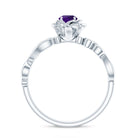 Rosec Jewels-1/2 CT Floral Inspired Amethyst and Diamond Engagement Ring