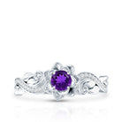 Rosec Jewels-1/2 CT Floral Inspired Amethyst and Diamond Engagement Ring