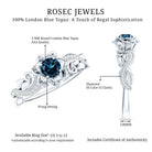 5mm Round Shape London Blue Topaz Nature Inspired Engagement Ring with Diamond AAA - Rosec Jewels