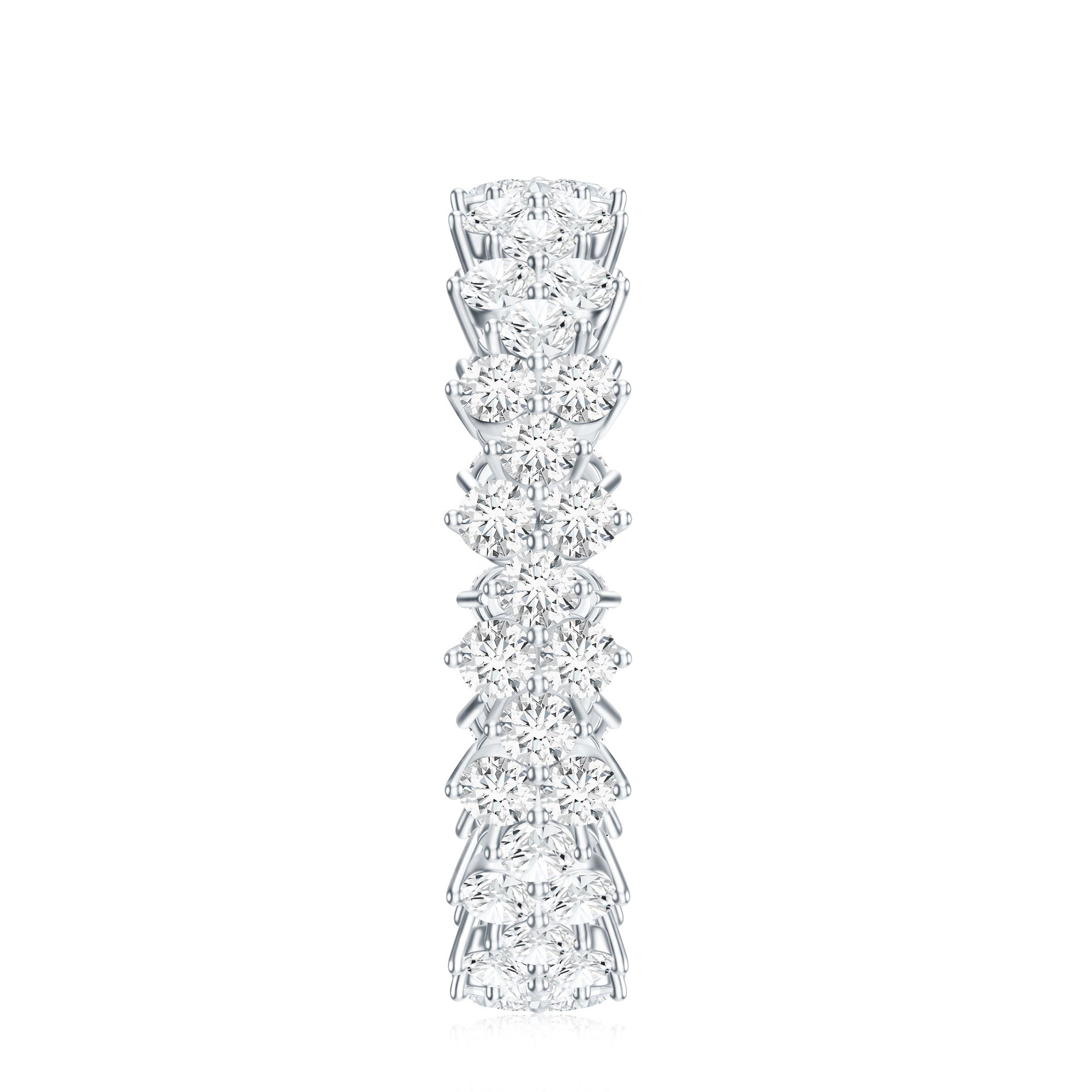 Cluster Wedding Band for Women with Moissanite D-VS1 - Rosec Jewels