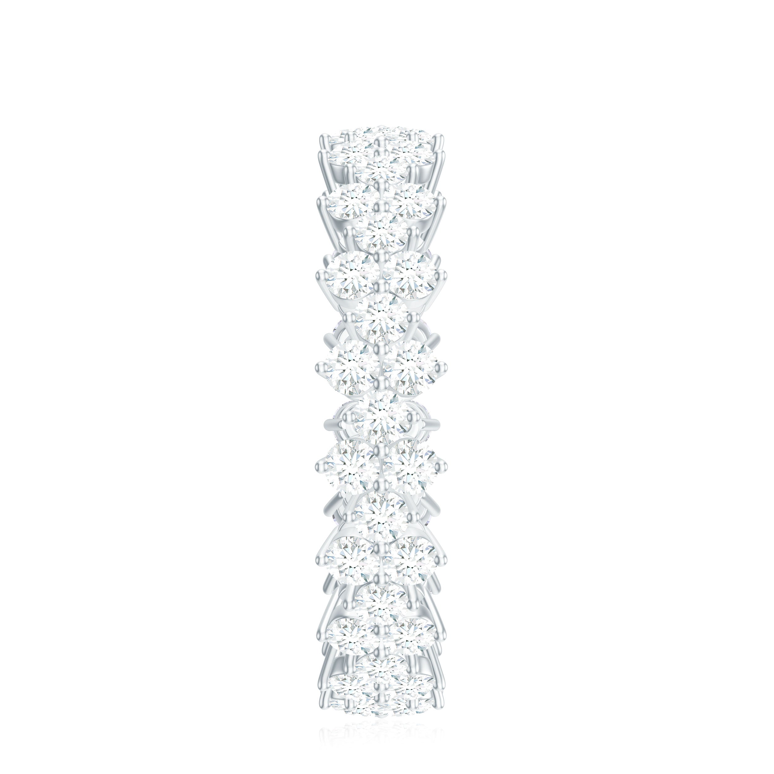 Cluster Wedding Band for Women with Moissanite D-VS1 - Rosec Jewels