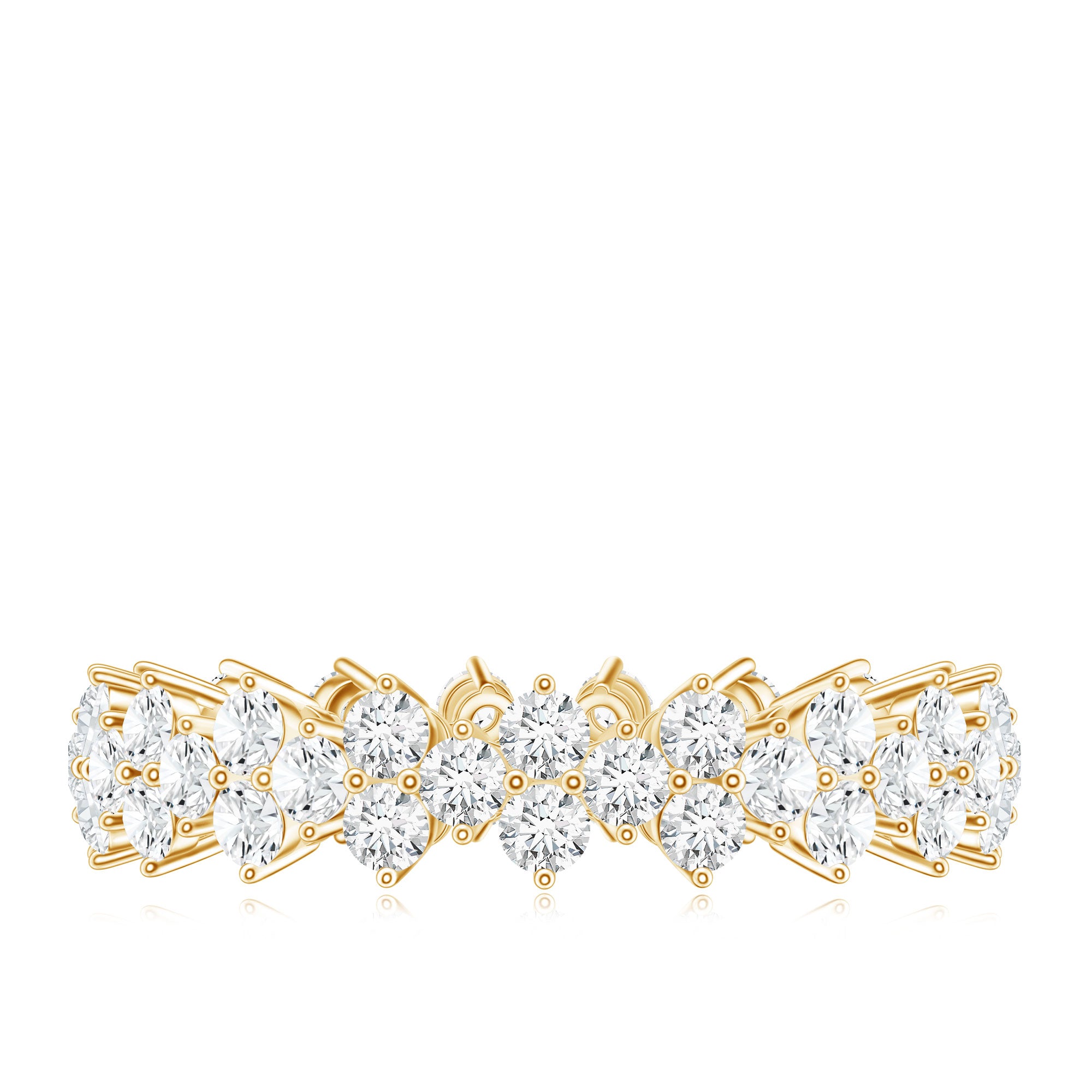 Cluster Wedding Band for Women with Moissanite D-VS1 - Rosec Jewels