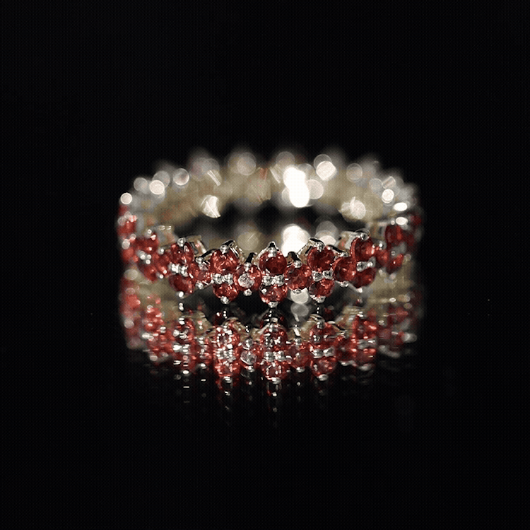 Natural Garnet Eternity Band for Anniversary AAA - Rosec Jewels