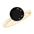 Rosec Jewels-Natural 2.68 Carat Black Spinel Solitaire Engagement Ring