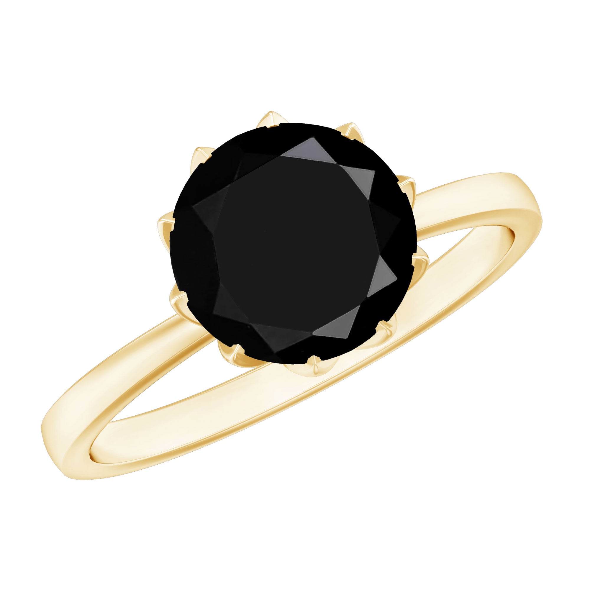 Rosec Jewels-Natural 2.68 Carat Black Spinel Solitaire Engagement Ring