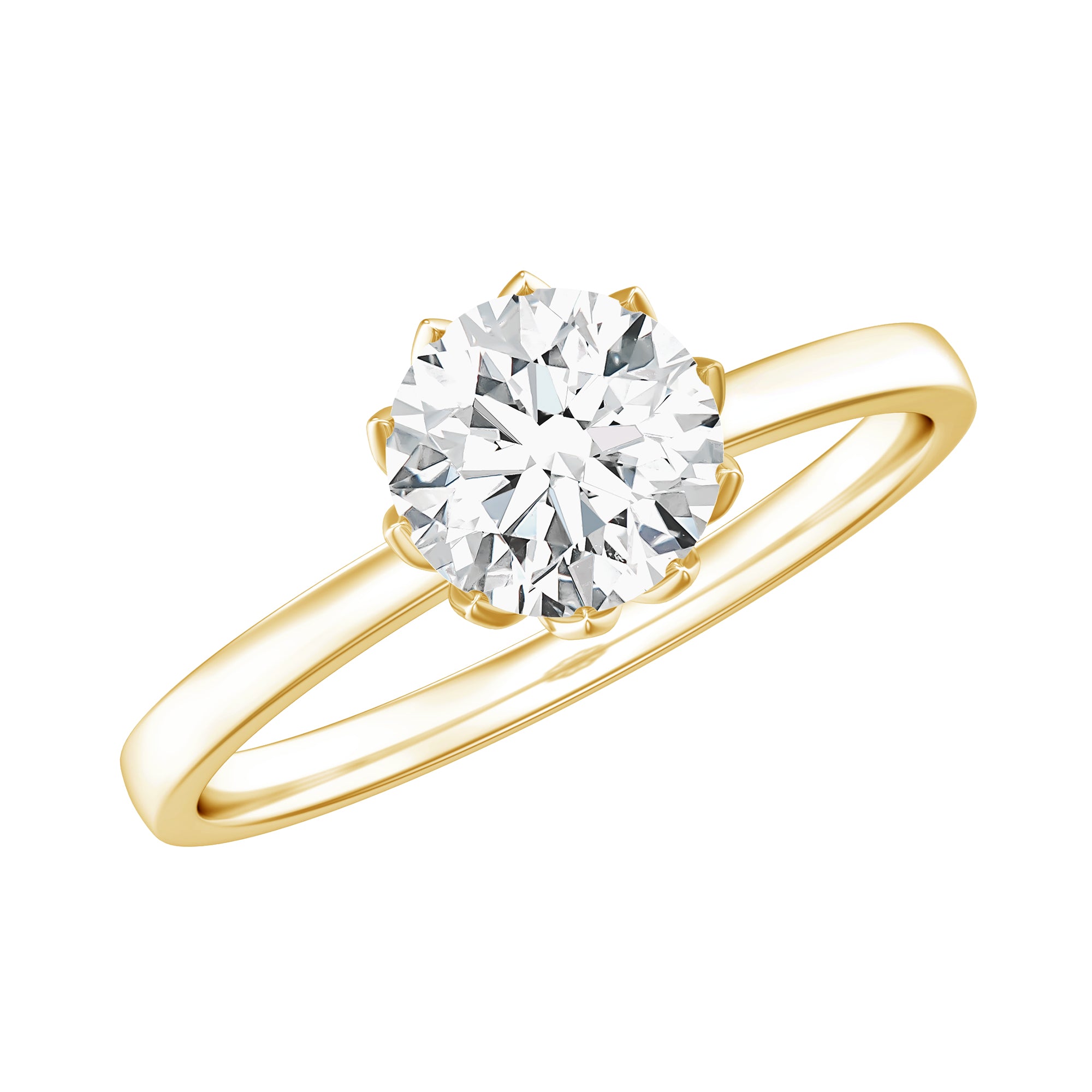 1 CT Moissanite Solitaire Ring in Lotus Basket Setting D-VS1 - Rosec Jewels
