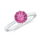 1.2 Carat Natural Pink Tourmaline Solitaire Ring in Lotus Basket Setting AAA - Rosec Jewels