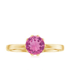 1.2 Carat Natural Pink Tourmaline Solitaire Ring in Lotus Basket Setting AAA - Rosec Jewels