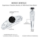 Vintage Style Black Onyx and Diamond Engagement Ring for Women AAA - Rosec Jewels