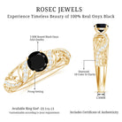 Vintage Style Black Onyx and Diamond Engagement Ring for Women AAA - Rosec Jewels