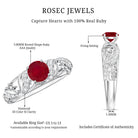 Vintage Style 0.6 Carat Ruby Engagement Ring with Diamond AAA - Rosec Jewels