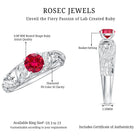 Rosec Jewels-Lab Created Ruby and Diamond Vintage Inspired Engagement Ring