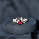 Rosec Jewels-Lab Created Ruby and Diamond Vintage Inspired Engagement Ring