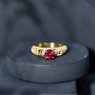Rosec Jewels-Lab Created Ruby and Diamond Vintage Inspired Engagement Ring