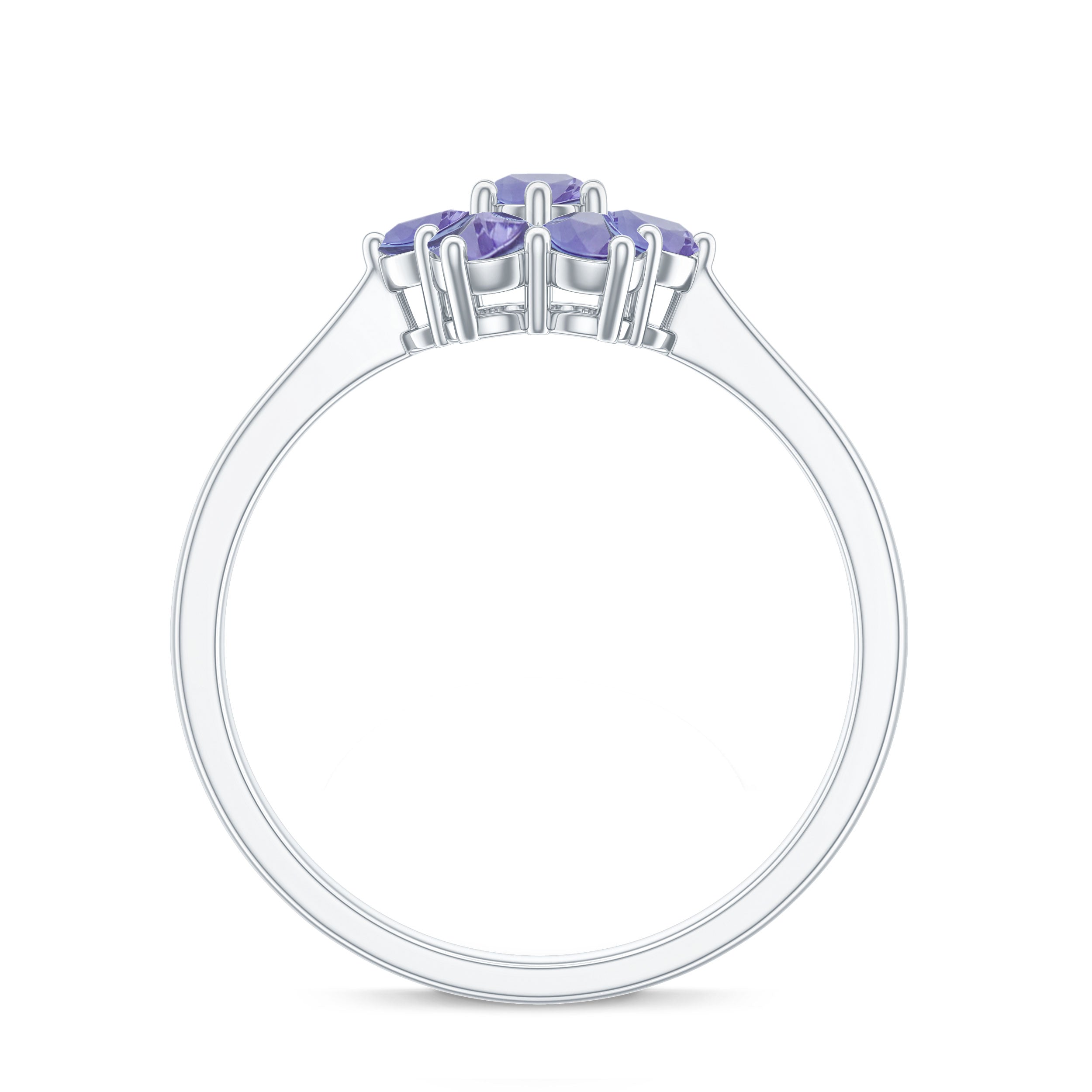 Rosec Jewels-Natural Tanzanite Flower Cluster Engagement Ring