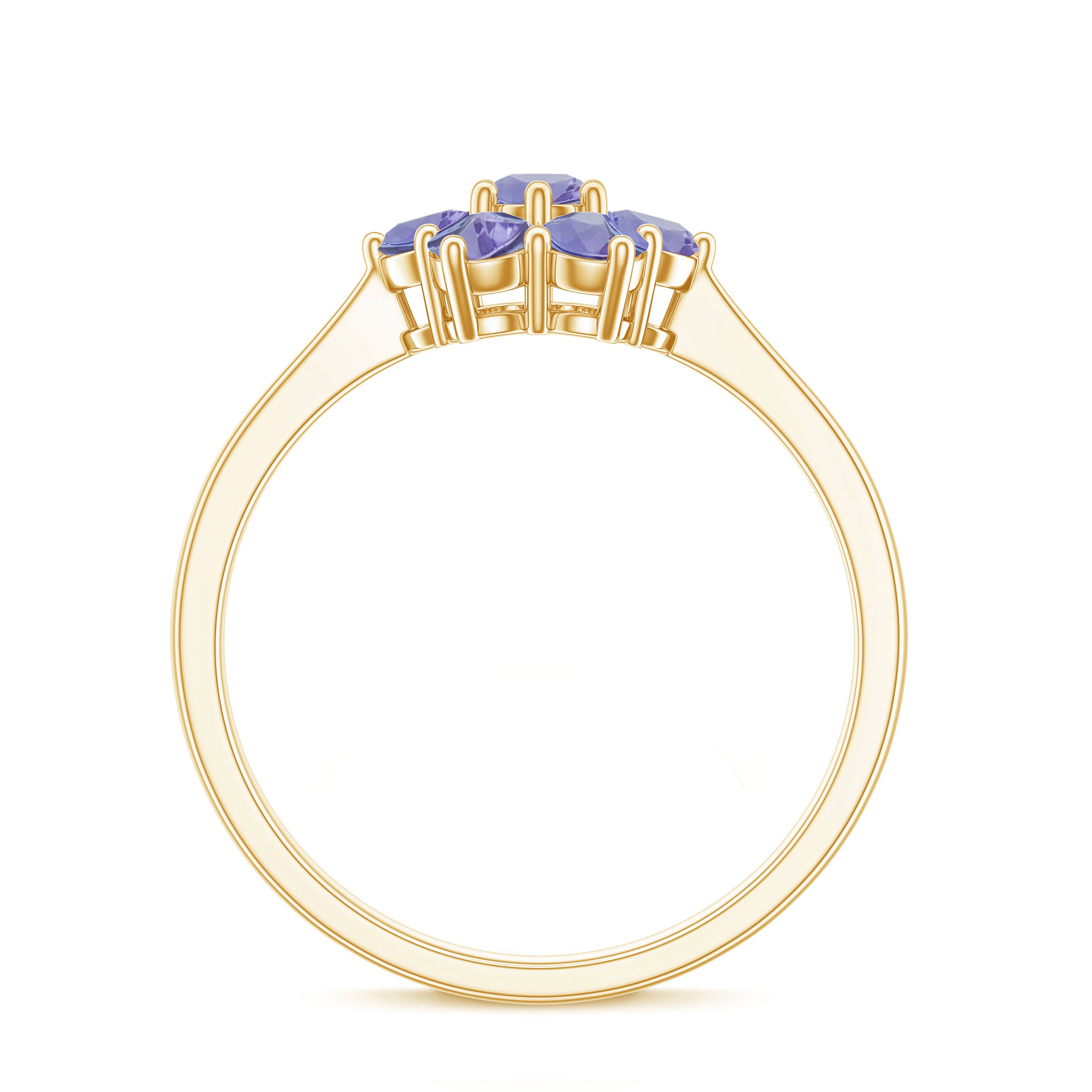 Rosec Jewels-Natural Tanzanite Flower Cluster Engagement Ring