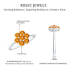 Rosec Jewels-Natural Citrine Floral Engagement Ring with Certificate