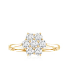 Rosec Jewels-Round Shape Moissanite Cluster Flower Engagement Ring