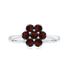 Rosec Jewels-Natural Garnet Flower Cluster Engagement Ring