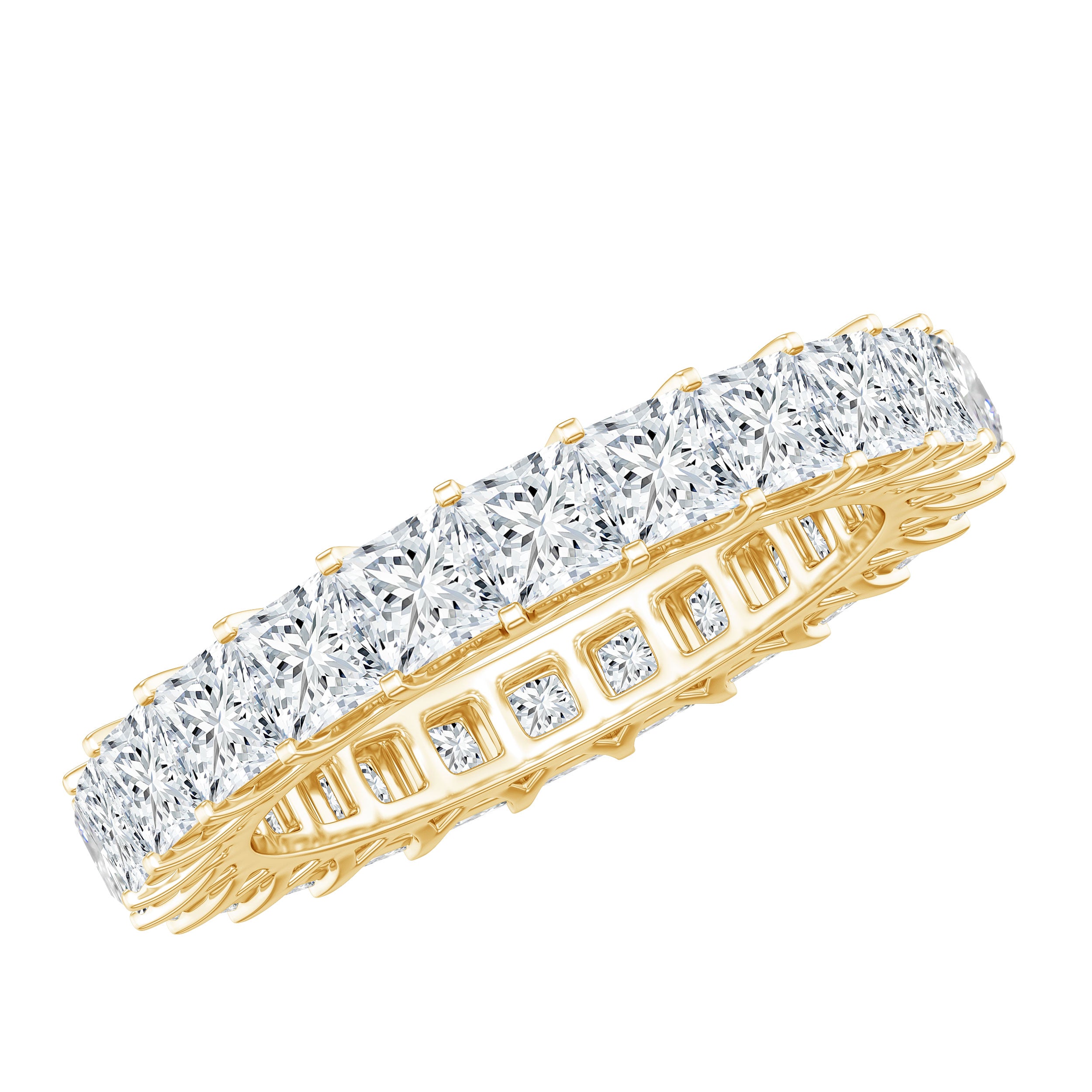 Princess Cut Moissanite Full Eternity Band Ring D-VS1 - Rosec Jewels
