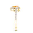1 Carat Heart Shape Fire Opal Engagement Ring with Diamond Halo AAA - Rosec Jewels