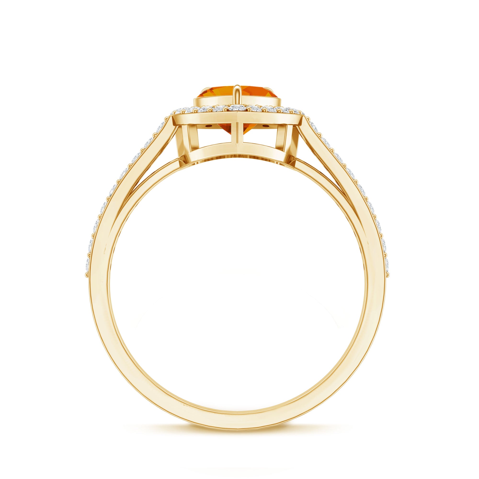 1 Carat Heart Shape Fire Opal Engagement Ring with Diamond Halo AAA - Rosec Jewels