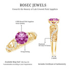 Lab Grown Pink Sapphire Antique Engagement Ring With Diamond AAAA - Rosec Jewels