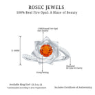 Rosec Jewels-Flower Inspired Fire Opal Engagement Ring with Diamond