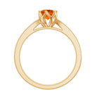 Rosec Jewels-Genuine Fire Opal Solitaire Engagement Ring with Diamond
