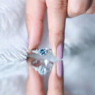 Bezel Set Real Aquamarine Diamond Engagement Ring with Certificate AAA - Rosec Jewels