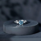 Bezel Set Real Aquamarine Diamond Engagement Ring with Certificate AAA - Rosec Jewels