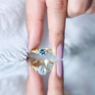 Bezel Set Real Aquamarine Diamond Engagement Ring with Certificate AAA - Rosec Jewels
