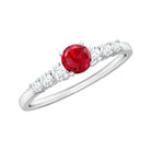 Rosec Jewels-Graduated Style Lab Created Ruby and Diamond Promise Ring