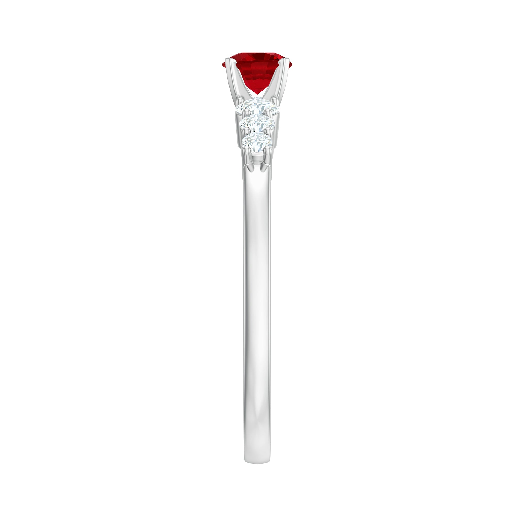 Rosec Jewels-Graduated Style Lab Created Ruby and Diamond Promise Ring
